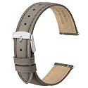 ANBEER Flat Thin Elegant Genuine Leather Watch Strap,Quick Release Replacement Watch Band for Women,Band Size 12mm 14mm 16mm 18mm 20mm 22mm for Choose