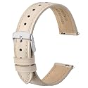 ANBEER Flat Thin Elegant Genuine Leather Watch Strap,Quick Release Replacement Watch Band for Women,Band Size 12mm 14mm 16mm 18mm 20mm 22mm for Choose