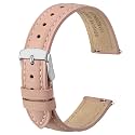 ANBEER Flat Thin Elegant Genuine Leather Watch Strap,Quick Release Replacement Watch Band for Women,Band Size 12mm 14mm 16mm 18mm 20mm 22mm for Choose