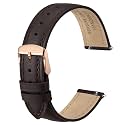 ANBEER Flat Thin Elegant Genuine Leather Watch Strap,Quick Release Replacement Watch Band for Women,Band Size 12mm 14mm 16mm 18mm 20mm 22mm for Choose
