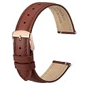 ANBEER Flat Thin Elegant Genuine Leather Watch Strap,Quick Release Replacement Watch Band for Women,Band Size 12mm 14mm 16mm 18mm 20mm 22mm for Choose