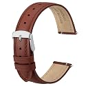 ANBEER Flat Thin Elegant Genuine Leather Watch Strap,Quick Release Replacement Watch Band for Women,Band Size 12mm 14mm 16mm 18mm 20mm 22mm for Choose