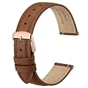ANBEER Flat Thin Elegant Genuine Leather Watch Strap,Quick Release Replacement Watch Band for Women,Band Size 12mm 14mm 16mm 18mm 20mm 22mm for Choose