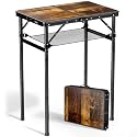 Anbte 2ft Folding Camping Table, 3 Adjustable Height 29.5", Rustic Brown