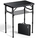 Anbte Folding Camping Table, 24"X 16" Adjustable Height Small Folding Table