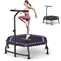 ANCHEER Trampoline, 50'' Rebounder Trampoline for Adult with Bar, Indoor Mini Trampoline, 550LBS Fitness Trampoline with Bungee, Jumping Cardio Equipment, Exercise Trampoline at Home Gym