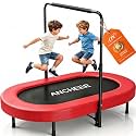 ANCHEER Trampoline for Kids, Toddler Trampoline Indoor Sports and Outdoor Games 56" Kids Rebounder 220LBS Capacity with Adjustable Safety Handrail Foldable Jumper for Boys and Girls