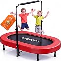 ANCHEER Trampoline for Kids, Toddler Trampoline Indoor Sports and Outdoor Games 56" Kids Rebounder 220LBS Capacity with Adjustable Safety Handrail Foldable Jumper for Boys and Girls