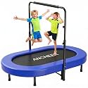 ANCHEER Trampoline for Kids, Toddler Trampoline Indoor Sports and Outdoor Games 56" Kids Rebounder 220LBS Capacity with Adjustable Safety Handrail Foldable Jumper for Boys and Girls