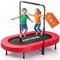 ANCHEER Trampoline for Kids, Toddler Trampoline Indoor Sports and Outdoor Games 56" Kids Rebounder 220LBS Capacity with Adjustable Safety Handrail Foldable Jumper for Boys and Girls