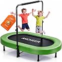 ANCHEER Trampoline for Kids, Toddler Trampoline Indoor Sports and Outdoor Games 56" Kids Rebounder 220LBS Capacity with Adjustable Safety Handrail Foldable Jumper for Boys and Girls