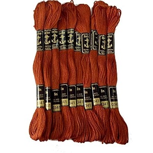 anchor cross stichlong stich embroidery cotton threadspack of 25 8 mt each skeins shade no 0341