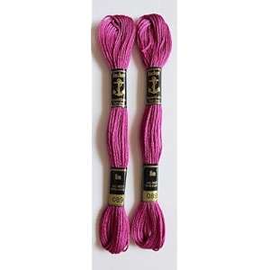 anchor cross stichlong stich embroidery cotton threadspack of 25 8 mt each skeins shade no 89 pink