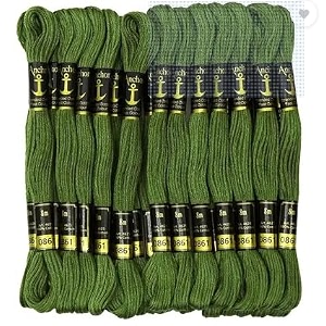 anchor cross stichlong stich embroidery cotton threadspack of 25 8 mt each skeinsshade no 0861