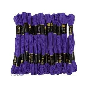 anchor cross stichlong stich embroidery cotton threadspack of 25 8 mt each skeinsshade no 0119 purple