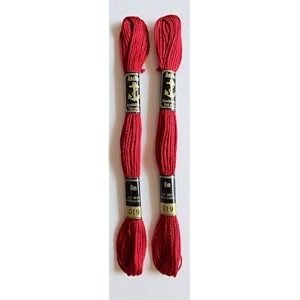 anchor cross stichlong stich embroidery cotton threadspack of 25 8 mt each skeins shade no 19 red