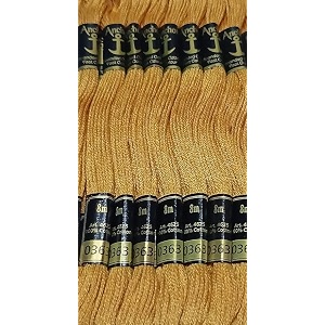 anchor cross stichlong stich embroidery cotton threadspack of 25 8 mt each skeinsshade no 0363