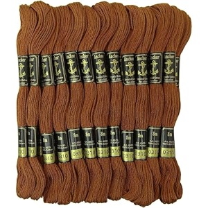 anchor cross stichlong stich embroidery cotton threadspack of 25 8 mt each skeins shade no 0310