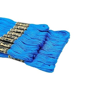 anchor cross stichlong stich embroidery cotton threads pack of 25 8 mt each skeins ferozi blue