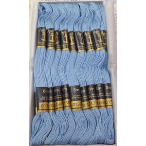 anchor cross stichlong stich embroidery cotton threadspack of 25 8 mt each skeins shade no 0130