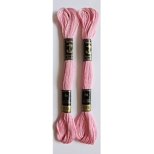 anchor cross stichlong stich embroidery cotton threadspack of 25 8 mt each skeins shade no 74 pink