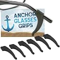 Anchor Glasses Straps Glasses Ear Grips, 3 Pairs - Anti Slip Silicone Eyeglass Ear Grippers and Hooks - Temple Tip Retainers Stop Slipping for Eyeglasses and Sunglasses, Kids and Adults (Black)