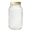 Anchor Hocking 1 quart Home Canning Jar with Metal Lids & Rings, Clear