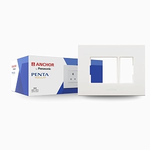anchor by panasonic penta modular 12 module horizontal plate elegant white color cover plate 65912-5