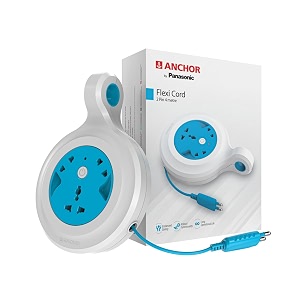 anchor by panasonic 5221 diamond 6a flexi cord 2 pin 4 mtr socket blue amp white round 240 volts