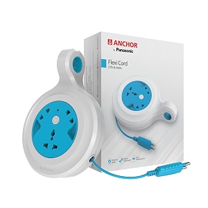 anchor by panasonic diamond 6a 2 pin flex box with indicator amp handle  8 mtr extension flexi cord with universal socket