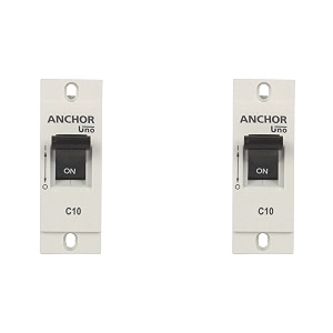 anchor by panasonic 98237 uno mini 10 ampere single pole c curve mcb pack of 2