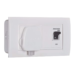 anchor by panasonic modular ac box with 20a sp mcb metal enclousure amp unbreakable heavy duty with isi plug top 98491