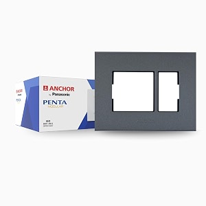 anchor by panasonic penta 3 module black regular cover plate for switch board black 65903b-2
