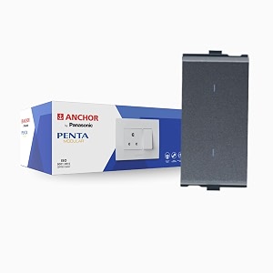 anchor by panasonic penta modular 6ax two way switch 1 module 2 way switch black 65002b