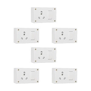 anchor by panasonic penta 6a16a combined unit with box amp 4 fixing holes for heavy appliancs white finish 14310-6