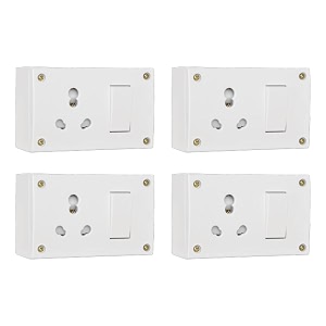anchor by panasonic penta 6a16a combined unit with box amp 4 fixing holes for heavy appliancs white finish 14310-4