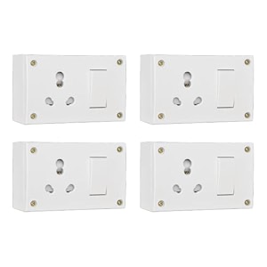 anchor by panasonic penta 6a16a combined unit with box amp 4 fixing holes for heavy appliancs white finish 14310-4