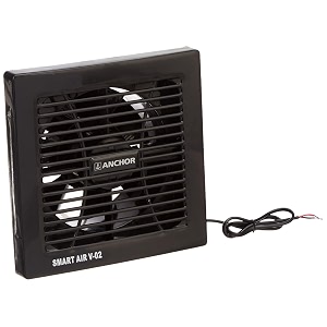 anchor by panasonic smart air pipe series v02 150mm exhaust fan for bathroom kitchen office  black 14036bk
