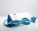 ANCHOR Spike Guard With 1.5 Meter Wire 22062 4 Socket Extension Boards (White, Blue, 1.5 m)