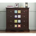 ANCHORWOOD Home Furniture Sheesham Wood Handcrafted Chest of Drawers with 4 Drawers Sideboard Cabinet Storage || Kitchen Cabinet || Bedroom Furniture, Walnut Finish