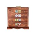 ANCHORWOOD Home Furniture Solid Sheesham Wood Handcrafted Chest of Drawers with 4 Drawers Sideboard Cabinet Storage || Kitchen Cabinet || Bedroom Furniture, Honey Finish
