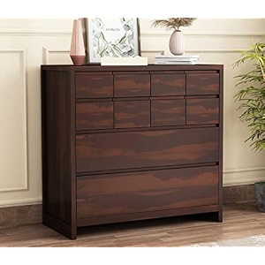 anchorwood sheesham wood 10-drawer chest of drawers and dresser organize sideboardbedroom hall home office furniture kitchen cabinet aaniel walnut finish