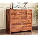 ANCHORWOOD Sheesham Wood 10-Drawer Chest of Drawers and Dresser Organize Sideboard,Bedroom Hall Home Office Furniture, Kitchen Cabinet, (Aaniel, Honey Finish)
