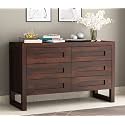 Sheesham Wood 6 Drawer Chest of Drawers and Dresser: Organize Sideboard,Bedroom Hall Home Office Furniture, Kitchen Cabinet, (Pylan, Walnut Finish)