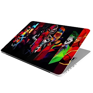 full panel laptop skin stickers bubble-free hd quality sticker for laptops upto 15634 dustproofwaterproofscratchproofreusable - superhero fl