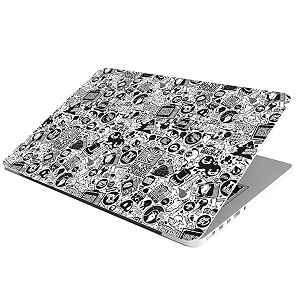 full laptop skin stickers hd quality sticker for laptops upto 15634 compatible with appledellhplenovoacerasussony dustproofwaterproofscratchproofreusable - bw doodle fl
