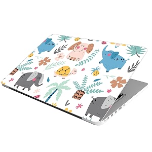 full laptop skin bubble-free hd quality sticker for laptops upto 15634 compatible with appledellhplenovoacerasussony dustproofwaterproofscratchproofreusable-elephant fl1