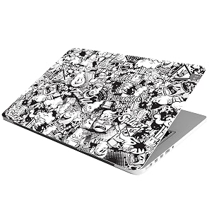 full laptop skin bubble-free hd quality sticker for laptops upto 15634 compatible with appledellhplenovoacerasussony dustproofwaterproofscratchproofreusable-mood bw fl anm1