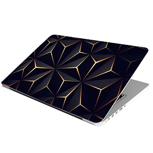 full laptop skin stickers hd quality sticker for laptops upto 15634 dustproofwaterproofscratchproofreusable - bk gld fl