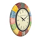 Decorative Round Wooden Case Roman Numbers Wall Clock for Living Room Home Decor Office Gifts (Size: 45 x 6.5 x 45 CM | Color: Multicolor | Weight: 2450 gram)